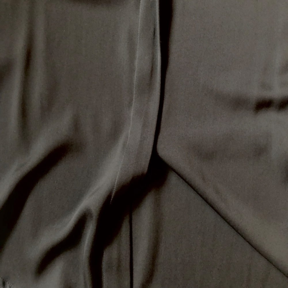 NWT, Black Silk Button Down Blouse - Picture 9 of 9